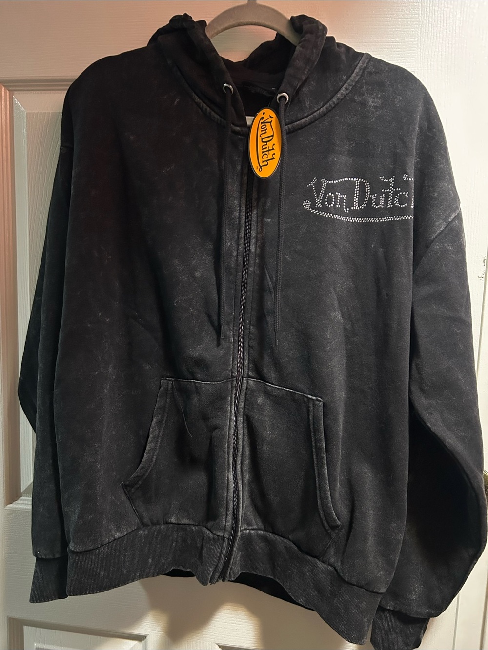 Von Dutch Black Hoodie with Tiger & Snake Graphic - Picture 2 of 3